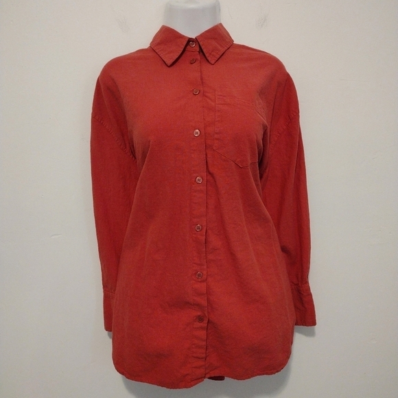 Zara - Salmon Button Front Shirt - Picture 12 of 12
